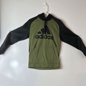 Adidas Climawarm Hoodie - Olive Green, Size Small‎